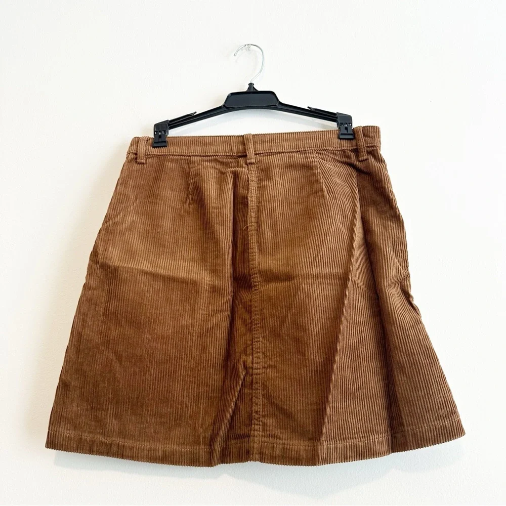 GAP NWT Elegant Brown Corduroy A-Line Skirt - Picture 4 of 10